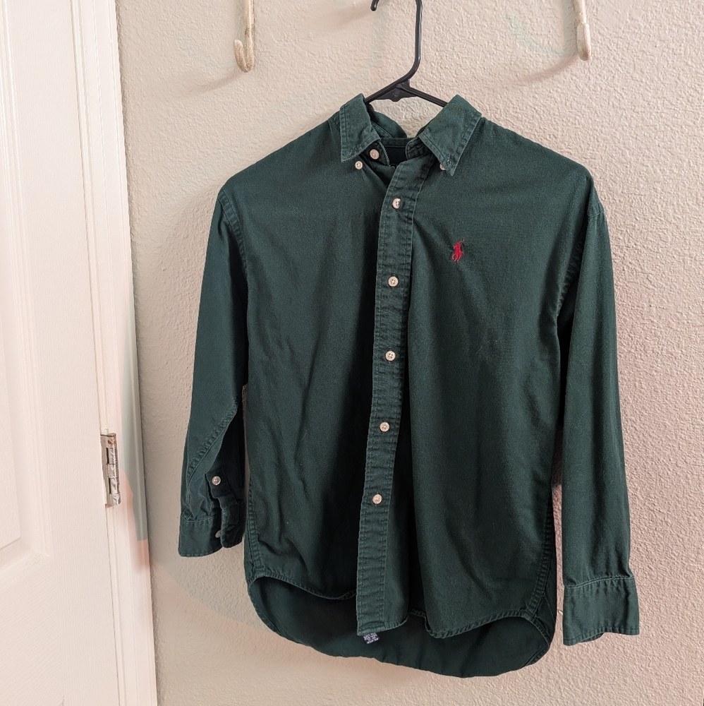 Polo by Ralph Lauren Men's Dark Green Button Down Shirt